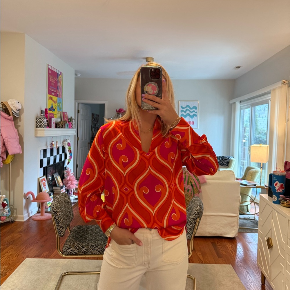 RACHEL ZOE PRINTED BLOUSE SIZE XS - Picture 4 of 7